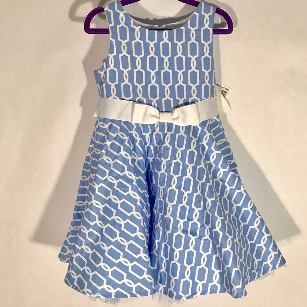 Bailey boys - size 3t blue trellis flirty dress